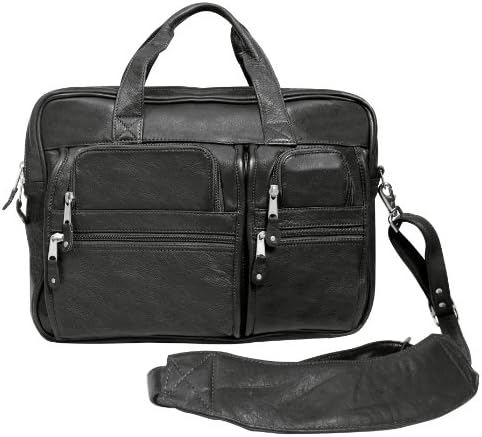Canyon Outback Blackwater Canyon 15.6-Inch Leather Computer Briefcase, Black, One Size