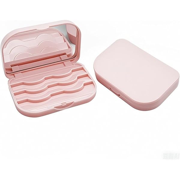 Wimpern Aufbewahrungsbox Mit Spiegel – 3-Schichten Kunststoff-Etui Für Falsche Wimpern, Weiß