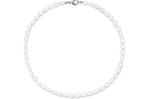 COAI Women's Men's Freshwater Pearl Beaded Strand Necklace