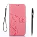 Produktbild Samsung Galaxy A5 ( 2016 ) Hülle, Samsung Galaxy A5 ( 2016 ) Schutzhülle, Alfort 3 in 1 Lederhülle Fashion Design Premium PU Leder Hohe Qualität Tasche Case Cover Kasten Abdeckung Wallet für Samsung Galaxy A5 ( 2016 ) 5.2" Smartphone Funktion Standfunktion Unterstützte Telefone und Magnetverschluss mit Schmetterling ( Rosa ) + Alfort Schwarz Stylus Pen