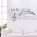 Produktbild wandaufkleber spruch Wall Quotes Decals Stickers Vinyl Music Is Life That'S Why Our Hearts Have Beats Music Notes For Studio Room Mural Art For Bedroom Living Home Family