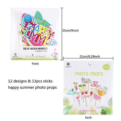 SUNBEAUTY Sommerfest Fotorequisiten 12er Set Booth Props Flamingo Foto Requisitenvon - 8