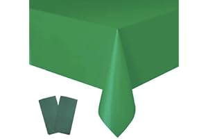 YAAVAAW 2 Stück Einweg Tischdecke Grün Kunststoff Tischdecken Rechteckig,137*274cm Tischdecke Rolle Wasserdichte Ölbeständig Garten Tischtuch Papiertischdecke für Party,Kindergeburtstag,Hochzeiten,Weihnachten