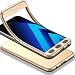 Produktbild Für Galaxy A5 2017 Hülle + Panzerglas, HICASER 360 Grad Komplettschutz Vorder und Rückseiten Schutz Schale Ganzkörper-Koffer Soft TPU Schutzhülle für Samsung Galaxy A5 2017 A520 5.2" Gold
