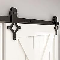 121cm/4FT Schiebetürbeschlag Set Schiebetürsystem Zubehörteil schiebe holztüren,Einzeltür,schwarz,sliding barn door…