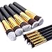 Price comparison product image MP power @ black gold 10-Piece Professional Cosmetics Make up Brush Set Cosmetics Foundation Blending Blush Eyeliner Face Powder Brush Makeup Brush Kit
