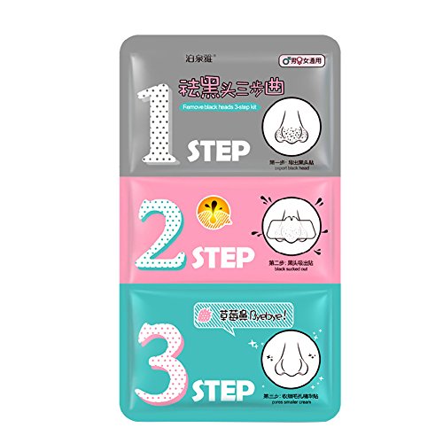 ROMANTIC BEAR Nose Blackhead Remover Facial Mask Skin Care Peeling Treatment Mask Pig-nose Remove Clear 3Step