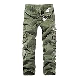 OEAK Pantalon de Travail Homme Cargo Chino Vintage Pantalon Randonnée Militaire Casual Durables avec Multi Poches en Coton/Short Bermuda Homme