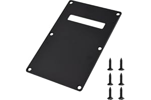 WANDIC Guitare Plaque Arrière, Trémolo Plaque Arrière avec 6 vis Trémolo Cavité Plaque Arrière pour Strat Guitare Électrique, Noir