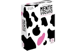 MERCURIO DISTRIBUCIONES Mercurio - Mente Vacuna - Juego de Mesa Familiar - para 4 a 20 Jugadores - Incluye Vaca Rosa, 80 Cartas de Preguntas a Doble Cara, fichas y blocs - Ideal para Reuniones, Fiestas y Grupos- 20 Minutos