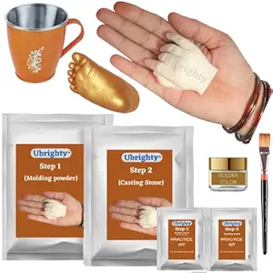 Ubrighty 3D Baby Hand and Foot Casting kit, Baby Hand Print and Footprint kit,Moulding Clay molding Powder, Casting kit, Hand and Foot Printing kit (molding Powder 350gm, Casting 550gm)