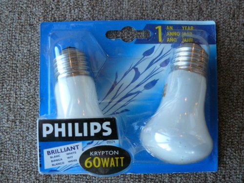 Preisvergleich Produktbild 2x Philips Kryptonglühlampe E27, 60W opalweiß