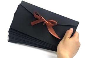 INELIHOO Enveloppe Cadeau 10 Pièces Enveloppes en Papier Kraft Les Cartes Cadeaux Enveloppe avec Ruban Rétro Enveloppe Couleur Enveloppe Pour Invitations À La Main Lettres De Mariage Anniversaire