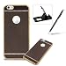Produktbild iPhone 7 Plus 5.5 Zoll Ultra Dünn Thin Kratzfest Hülle,iPhone 7 Plus 5.5 Zoll Leicht Leder Zurück Schale Case,Herzzer Luxus Gergeous Stoßfest [Gold Galvanisieren] Überzug TPU Rahmen Bumper Flexibel HandyHülle Schutzhülle Cover für iPhone 7 Plus 5.5 Zoll + 1 x Frei Schwarz Handy Halterung Ständer + 1 x Frei Schwarz Stift Stylus -Cofffee