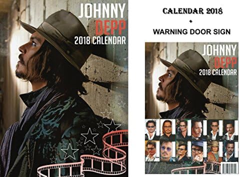 JOHNNY DEPP CALENDAR 2018 + JOHNNY DEPP WARNING DOOR SIGN