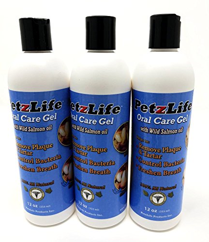 PetzlifeAll Natural Oral Care Gel with Salmon Oil for Dogs Dental Health 12oz/341ml (Pack of 3)