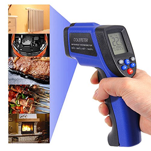 COLEMETER Laser Infrarot Thermometer, Pyrometer – 50 bis + 900 °C mit EMS Technik Temperaturmessgerät Infrarot-Messung Temperaturmesser Temperatur Messgerät Laserpointer - 4
