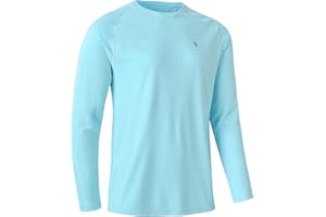 Rdruko Mens Quick Dry Long Sleeve Tops Breathable Running Sport Gym T Shirts UV Sun Protection Hiking Fishing Shirt