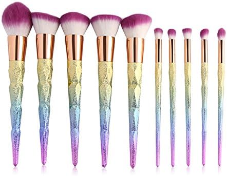 Unicorn Makeup Brushes, TheFellie 10PCS Makeup Brush Set Kabuki Foundation Brush Eyeshadow Brushes Eyeshadow Blending Brushes Powder Eyebrow Blush Brush