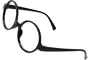 YIJIANLIANGBAI Round Glasses Clear Lenses Metal Eyeglass Frames Wizard Costume Circle Glasses Classic Revival Design Circular Design Spectacles Minimalist Round Frame for Unisex Cosplay Dress Up Accessories