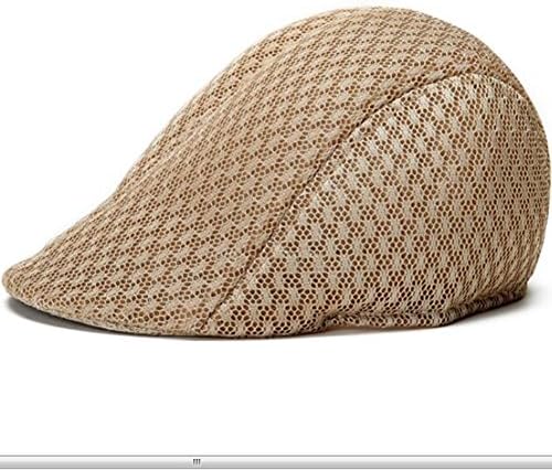 WYM Summer Cool Cap Men's Hat Literary Youth Cap Breathable Mesh Cap Sun Visor Sun Hat,Gold