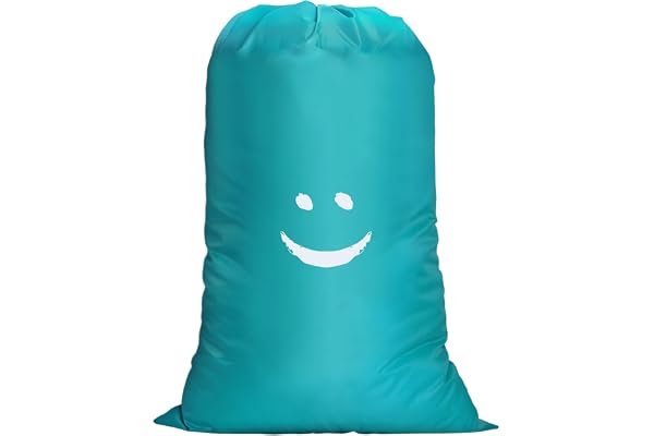 Flintronic Sac à Linge Large, 120L Sacoche à Linge Pliable, Sac Visage Souriant avec Cordon de Serrage, Léger Sacs de Linge Pliables pour Hôtel Dortoir Voyages
