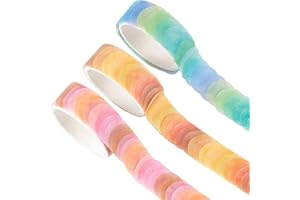 YUBX Owoce słodycze 9/16" kropki Washi zestaw okrągłych naklejek 300 kropek na 3 rolkach do scrapbookingu, rękodzieła (musujące owoce)