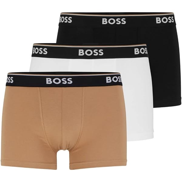 Lot De 3 Boxers BOSS Power - Coton Élastique Homme, Confort Toute La Journée