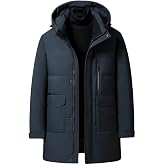 Winter men's down jacket large size middle-aged men's long down jacket thickened warm hood parka down jacket