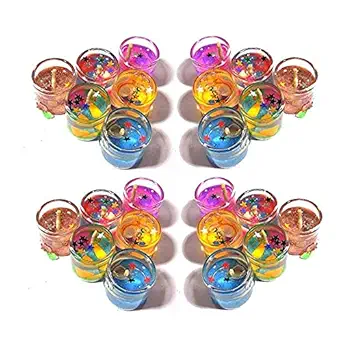 RSP Luxury Small Multicolor Smokeless Decorated Mini Cute Little Glass Jelly Gel Candles for Home D