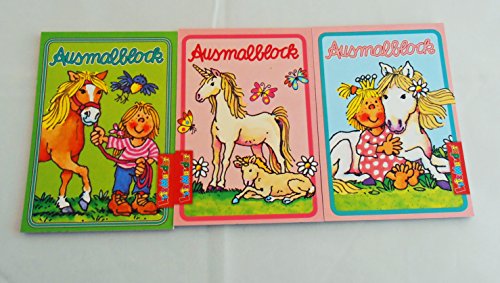 8x Ausmalblöckchen Lutz Mauder + 8x je 6 Partynelly Buntstifte | Jungen + Mädchen gemischt | Prinzessin | Feuerwehr | Pferd | Einhorn | Pirat | Tiere | Fussball | Polizei - 2