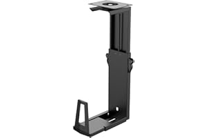 SOTECH Soporte de PC III bajo la mesa Rotación de 360 grados (Ajuste de altura 340-550 mm, Ajuste de anchura 152-247 mm, Capacidad de carga de hasta 15 kg, negro) con cierre rápido