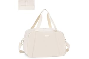 WANDF Ryanair Cabin Bags 40x30x20 Underseat Foldable Travel Duffel Water-Resistant Carry On Hand Luggage Holdall Overnight Weekend Bag for Women Men (Beige 20L)