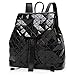 Produktbild OOFAY Schultertasche Für Frauen Geometrie Edge Gitter Rucksack PU Trend Student Bag,Black