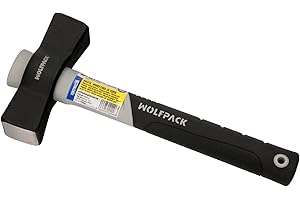 WOLFPACK LINEA PROFESIONAL Maceta Mango Fibra Vidrio Mango Fibra Vidrio Con Empuñadura Antideslizante. 1000 Gramos 28 cm.