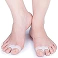 PEDIMEND Silicone Gel Toe Separator With 2 Holes | Toe Separator For Overlapping Toes | Bunion Protector | UNISEX | Foot Care (Double Loop Toe Separator, 1PAIR - 2PCS)