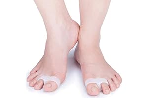 PEDIMEND Silicone Gel Toe Seperator With 2 Holes | Toe Separator For Overlapping Toes | Bunion Protector | UNISEX | Foot Care (Double Loop Toe Separator, 1PAIR - 2PCS)