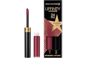 Max Factor, Lipfinity Lip Colour Tinta Labbra Matte Lunga Durata E Gloss Idratante, Applicazione Bifase, Edizione Limitata, 86 Superstar