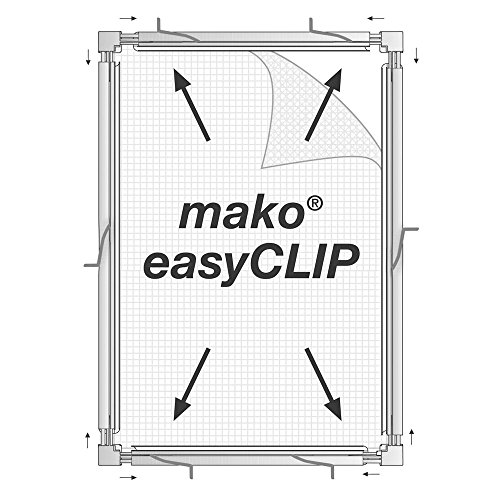 mako Insektenschutz Fenster slimLINE 110 x 130 cm ALU-Rahmen in Braun Fliegengitter-Fenster mit Schnellmontagefedern Insektenfenster kürzbar ohne Bohren - 7