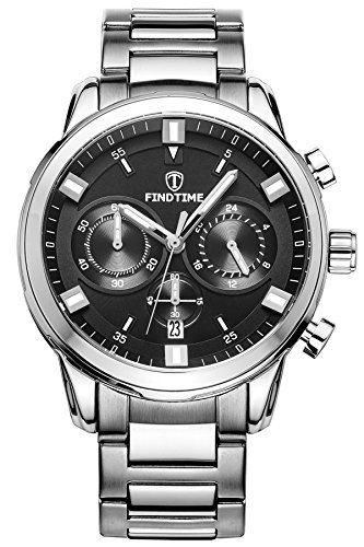 Findtime Chronograph Herrenuhren Outdoor Militr Armbanduhr Edelstahl Mnneruhr Silber Schwarz Herrenuhr Sportuhren Wasserdicht Leuchtzeiger Stoppuhr Analog Quarzuhr Findtime Chronograph Herrenuhren Outdoor Militr Armbanduhr Edelstahl Mnneruhr Silber Schwarz Herrenuhr Sportuhren Wasserdicht Leuchtzeiger Stoppuhr Analog Quarzuhr