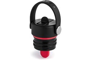 Hydro Flask - Coperchio con cannuccia Flex Straw Cap per wide mouth - Coperchio ermetico a nido d'ape con strap per un facile trasporto - Lavabile in lavastoviglie - Black