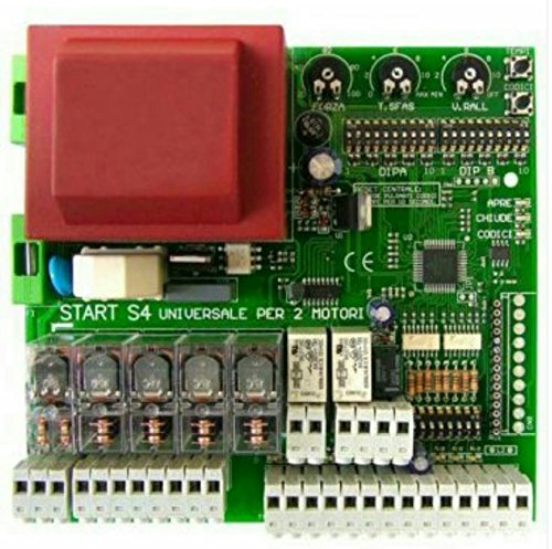 Nologo Central Universal para Puertas Automático Abatibles a 1/2 Puertas START-S4XL Came Faac Bft Nice ECC, Negro