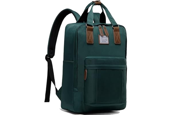 Sac à Dos Femme,VASCHY Sac a Dos Fille Sac à Dos Ordinateur Portable pour 15.6 Pouces Résistant à l'Eau Sac Scolaire Chic avec Deux Poches Bouteilles pour Voyage Collège,15.1L(Gardénia Bleu)
