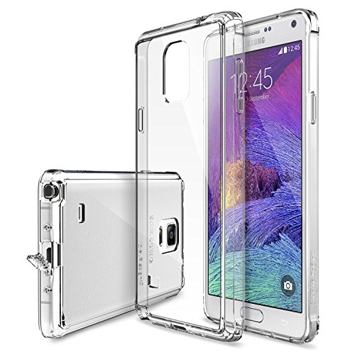 Ringke - Samsung Galaxy Note 4 funda - Fusion  protector de pantalla gratuito  crystal view  prima crystal clear back absorcin de choque de parachoques del funda duro con proteccin de pantalla hd gratis