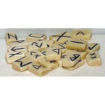 AzureGreen Runen-Set Aus Wasserbüffelknochen - 25-teiliges Elder Futhark Orakel