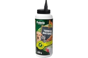 Protecta® Terre de Diatomée – Asséchant Litière & Hygiène – 100% Pure, Non-Calcinée – Élevage, Basse-Cour, Chenil – Compatible Contact Alimentaire – Flacon Souffleur 300g