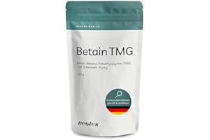 ‎NEOTES neotes Betain TMG Pulver - 150g Premiumqualität | Über 98% Reinheit, ohne Zusätze - 2400 mg pro Tag | Betaine unterstützt Homocystein Haushalt | Vegan, Laborgeprüft & Wiederverschließbar