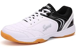 Eribby Adult Badminton Shoes, Non-Marking Gum Rubber Indoor Badminton Shoes for Men