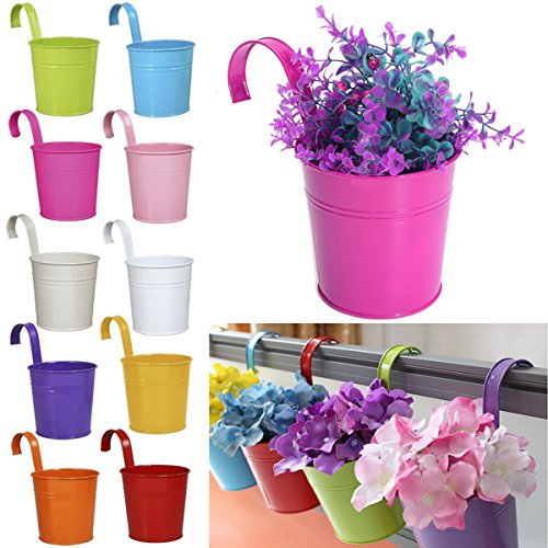 Preisvergleich Produktbild Ruiting Blumentöpfe aus Metall / Eisen, 10 Stück