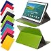 Produktbild Universal elegante Kunstleder-Tasche für verschiedene Tablet Modelle (9 / 10 /10.1 Zoll, Grün) Größe Schutz Case Hülle Cover, Neigungswinkel verstellbar, mit Gummibandverschluss in gleicher Farbe